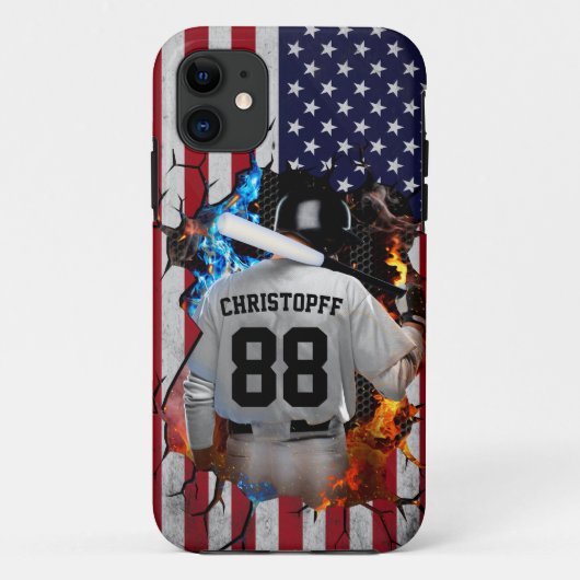 Personalisiert Jersey American Baseball Case-Mate iPhone Hülle (Rückseite)