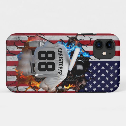 Personalisiert Jersey American Baseball Case-Mate iPhone Hülle (Rückseite (Horizontal))