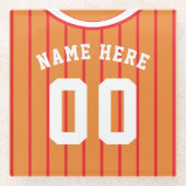Personalisiert Jersey Untersetzer Red Pinstripe Ba (Vorderseite)