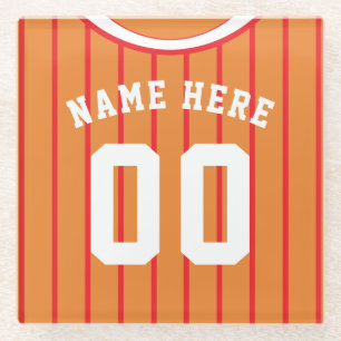 Personalisiert Jersey Untersetzer Red Pinstripe Ba