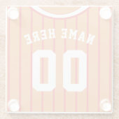 Personalisiert Jersey Untersetzer Red Pinstripe Ba (Rückseite)