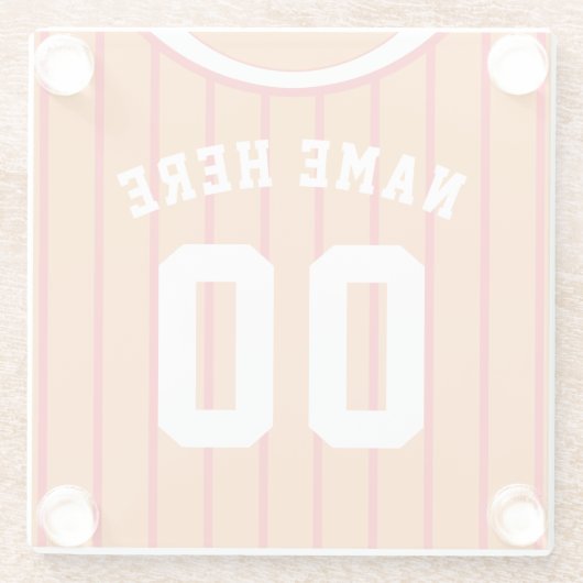 Personalisiert Jersey Untersetzer Red Pinstripe Ba (Rückseite)