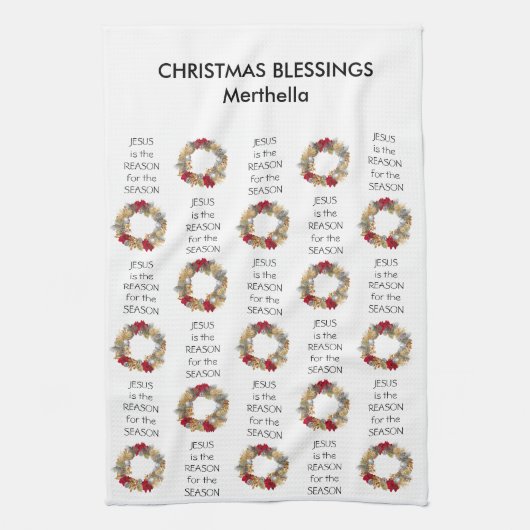 Personalisiert JESUS IST DER GRUND Geschirrtuch (Vertikal)