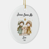 Personalisiert Jesus Lieben Ich Kinder Weihnachtsb Keramik Ornament (Rechts)