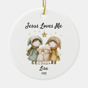 Personalisiert Jesus Lieben Ich Kinder Weihnachtsb Keramik Ornament