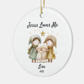 Personalisiert Jesus Lieben Ich Kinder Weihnachtsb Keramik Ornament (Links)