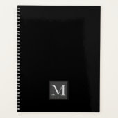 Personalisiert Jet Black Monogram Geschenke für ih Planer (Vorderseite)