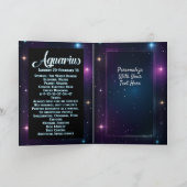 Personalisiert Jewel Galaxy Zodiac Aquarius Karte (Innenseite)