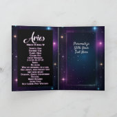 Personalisiert Jewel Galaxy Zodiac Aries Karte (Innenseite)