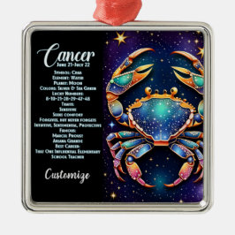 Personalisiert Jewel Galaxy Zodiac Cancer Ornament Aus Metall