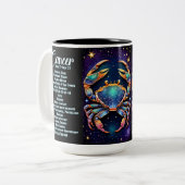 Personalisiert Jewel Galaxy Zodiac Cancer Zweifarbige Tasse (Vorderseite Links)