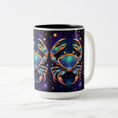 Personalisiert Jewel Galaxy Zodiac Cancer Zweifarbige Tasse (VorderseiteRechts)