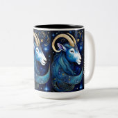 Personalisiert Jewel Galaxy Zodiac Capricorn Zweifarbige Tasse (VorderseiteRechts)