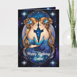 Personalisiert Jewel Galaxy Zodiac Gemini Karte