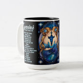 Personalisiert Jewel Galaxy Zodiac Gemini Zweifarbige Tasse (Vorderseite Links)