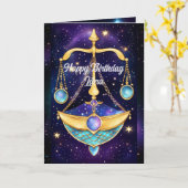 Personalisiert Jewel Galaxy Zodiac Libra Karte (Gelbe Blume)