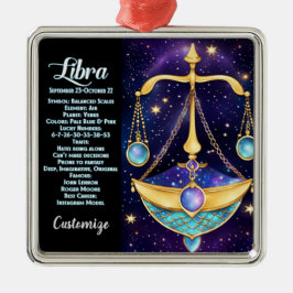 Personalisiert Jewel Galaxy Zodiac Libra Ornament Aus Metall