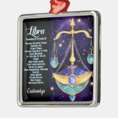 Personalisiert Jewel Galaxy Zodiac Libra Ornament Aus Metall (Links)