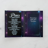 Personalisiert Jewel Galaxy Zodiac Pisces Karte (Innenseite)