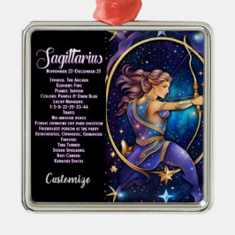 Personalisiert Jewel Galaxy Zodiac Sagittarius Ornament Aus Metall