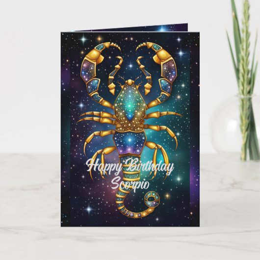 Personalisiert Jewel Galaxy Zodiac Scorpio Karte (Vorderseite)