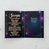 Personalisiert Jewel Galaxy Zodiac Scorpio Karte (Innenseite)