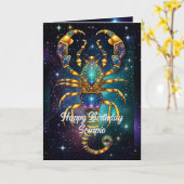Personalisiert Jewel Galaxy Zodiac Scorpio Karte (Gelbe Blume)