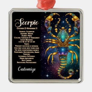 Personalisiert Jewel Galaxy Zodiac Scorpio Ornament Aus Metall