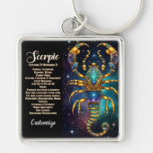 Personalisiert Jewel Galaxy Zodiac Scorpio Schlüsselanhänger (Vorne)