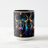 Personalisiert Jewel Galaxy Zodiac Taurus Zweifarbige Tasse (Mittel)