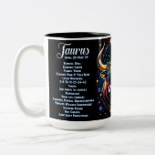 Personalisiert Jewel Galaxy Zodiac Taurus Zweifarbige Tasse (Links)