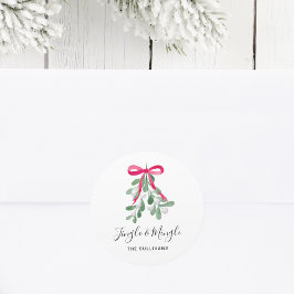 Personalisiert Jingle and MIngle Christmas Runder Aufkleber