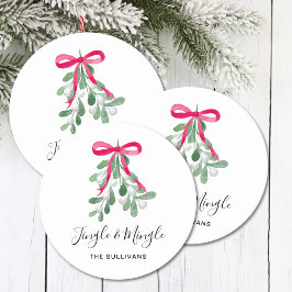 Personalisiert Jingle and MIngle Christmas Runder Pappuntersetzer