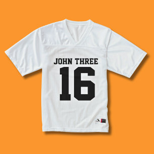 Personalisiert John 3:16 Schwarz und Weiß Männer Football Trikot