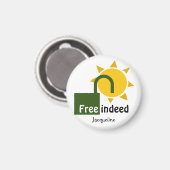 Personalisiert John 8:36 FREE INDEED Christlich Magnet (Vorderseite/Rückseite)