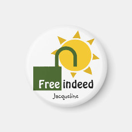 Personalisiert John 8:36 FREE INDEED Christlich Magnet