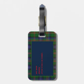 Personalisiert JONES Tartan Mens Gepäcktag Gepäckanhänger (Rückseite vertikal)