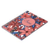 Personalisiert Journal Red Floral Tropical Design Notizblock (Linke Seite)