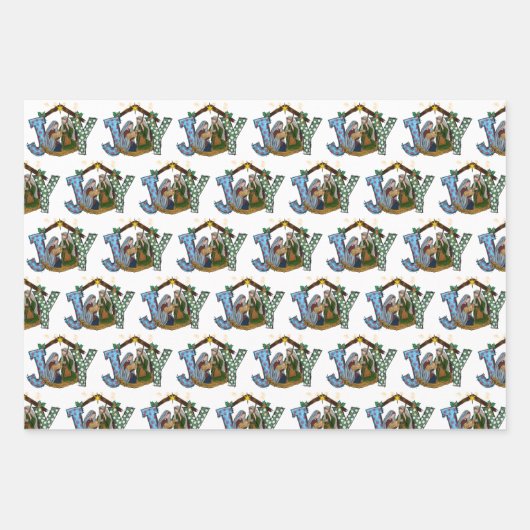 Personalisiert Joy Baby Jesus Religiöse Weihnachte Geschenkpapier Set (Vorderseite 2)