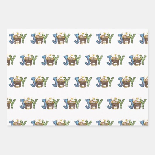 Personalisiert Joy Baby Jesus Religiöse Weihnachte Geschenkpapier Set (Vorderseite)