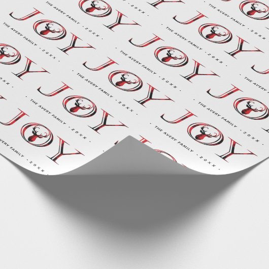Personalisiert Joy Elegante Weihnachten Geschenkpapier (Ecke)