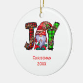 Personalisiert Joy Gnomes Frohe Weihnachten Keramik Ornament (Links)