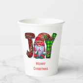 Personalisiert Joy Gnomes Frohe Weihnachten Pappbecher (Vorderseite)