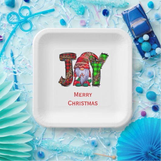 Personalisiert Joy Gnomes Frohe Weihnachten Pappteller (Party)
