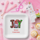 Personalisiert Joy Gnomes Frohe Weihnachten Pappteller (Party)