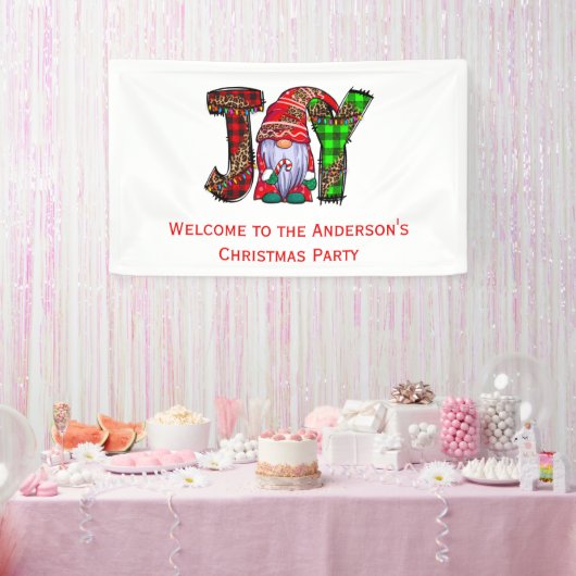 Personalisiert Joy Gnomes Frohe Weihnachts-Party Banner (Party)