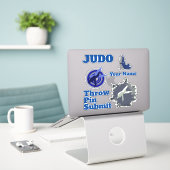 Personalisiert Judo Aufkleber (Laptop auf Schreibtisch)