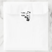 Personalisiert Judo Panda Cartoon Black Belt Runder Aufkleber (Tasche)