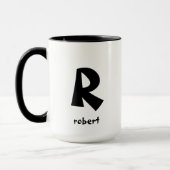 Personalisiert Jumbo Black Initial Monogam Name Tasse (Links)