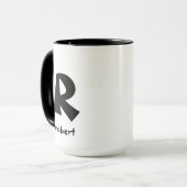 Personalisiert Jumbo Black Initial Monogam Name Tasse (Vorderseite Links)